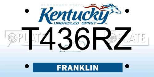 T436RZ Kentucky License Plate