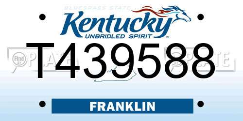T439588 Kentucky License Plate