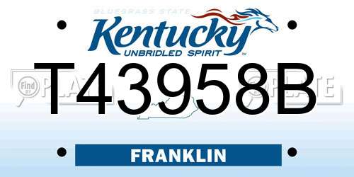 T43958B Kentucky License Plate