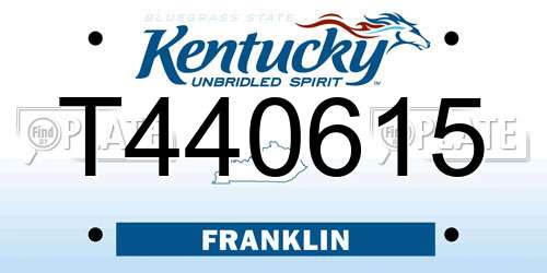 T440615 Kentucky License Plate