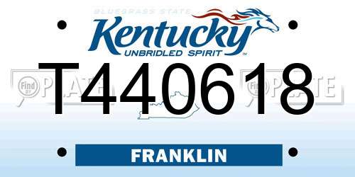 T440618 Kentucky License Plate