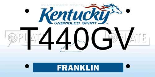 T440GV Kentucky License Plate