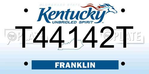 T44142T Kentucky License Plate