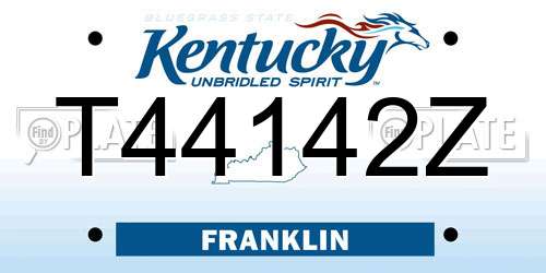 T44142Z Kentucky License Plate