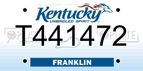 T441472 Kentucky License Plate