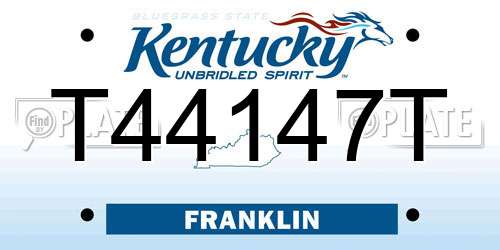 T44147T Kentucky License Plate