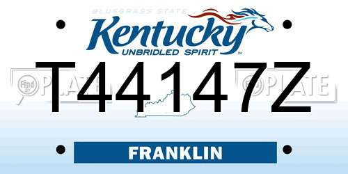 T44147Z Kentucky License Plate