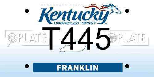T445 Kentucky License Plate