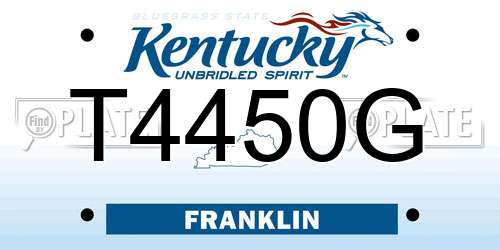 T4450G Kentucky License Plate