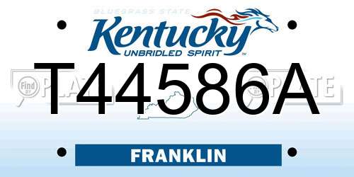 T44586A Kentucky License Plate