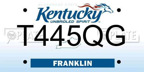 T445QG Kentucky License Plate