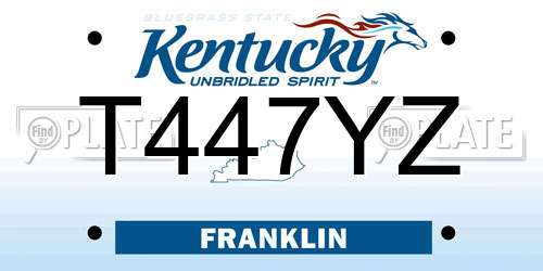 T447YZ Kentucky License Plate