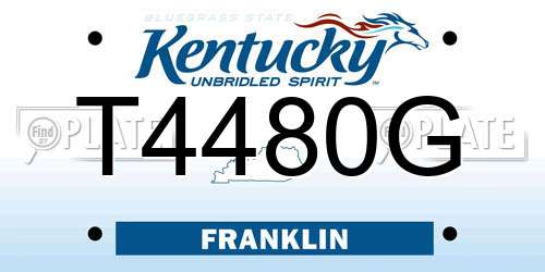 T4480G Kentucky License Plate