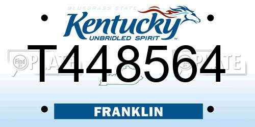 T448564 Kentucky License Plate