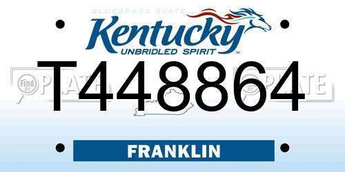 T448864 Kentucky License Plate