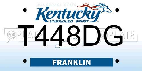 T448DG Kentucky License Plate