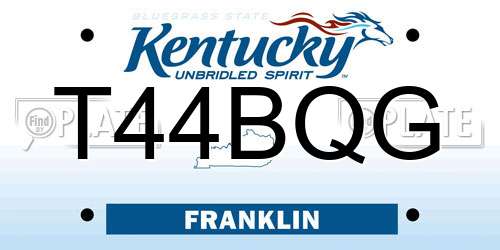 T44BQG Kentucky License Plate