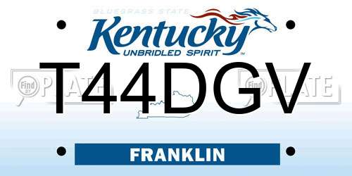 T44DGV Kentucky License Plate