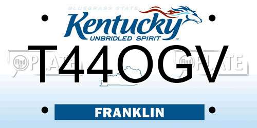 T44OGV Kentucky License Plate