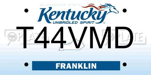 T44VMD Kentucky License Plate