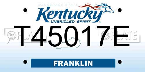 T45017E Kentucky License Plate