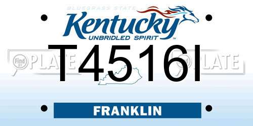 T4516I Kentucky License Plate