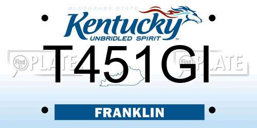 T451GI Kentucky License Plate