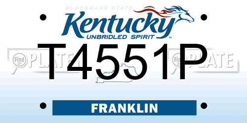 T4551P Kentucky License Plate