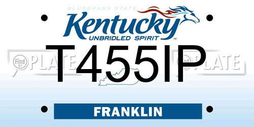 T455IP Kentucky License Plate