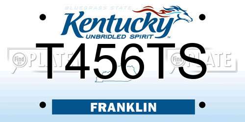 T456TS Kentucky License Plate