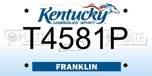 T4581P Kentucky License Plate