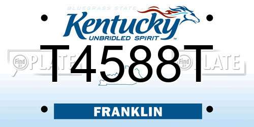 T4588T Kentucky License Plate