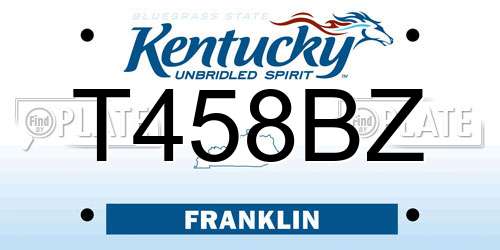 T458BZ Kentucky License Plate
