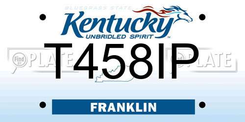 T458IP Kentucky License Plate