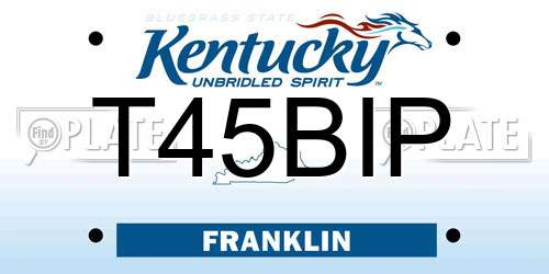T45BIP Kentucky License Plate