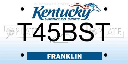 T45BST Kentucky License Plate