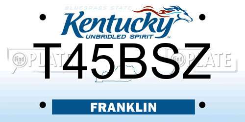 T45BSZ Kentucky License Plate