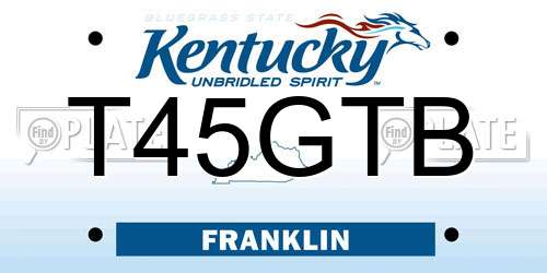 T45GTB Kentucky License Plate