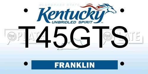 T45GTS Kentucky License Plate