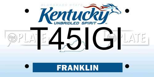 T45IGI Kentucky License Plate