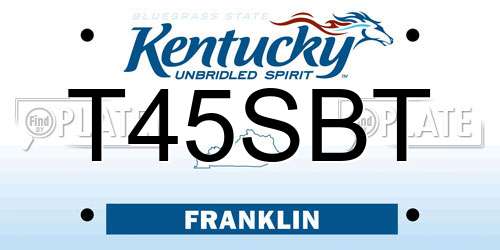 T45SBT Kentucky License Plate