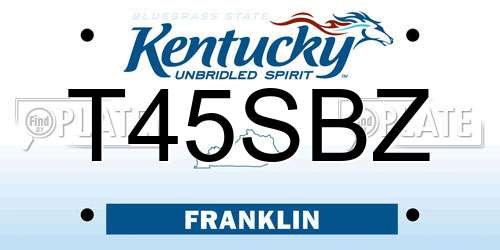 T45SBZ Kentucky License Plate