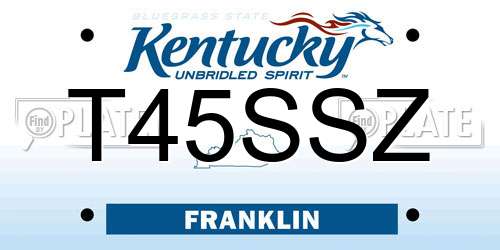 T45SSZ Kentucky License Plate
