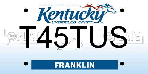 T45TUS Kentucky License Plate