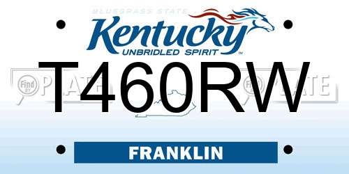 T460RW Kentucky License Plate