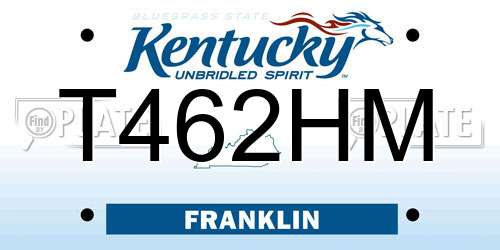 T462HM Kentucky License Plate