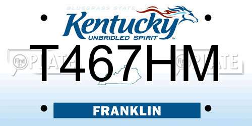 T467HM Kentucky License Plate