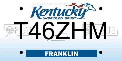 T46ZHM Kentucky License Plate