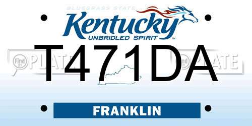 T471DA Kentucky License Plate