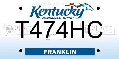 T474HC Kentucky License Plate